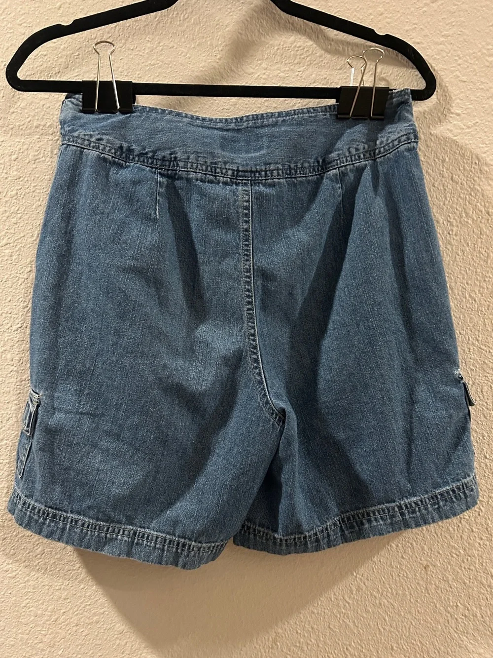 White Stag Blue Denim Cargo Drawstring Shorts